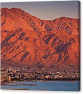 Red Sea Beachfront, Sunset View Towards Canvas Print