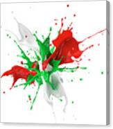 Red White And Green Paint Explosion Canvas Print
