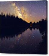 Milky Way At Lake Irene In Colorado's Rocky Mountains Canvas Print