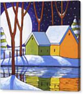 Reflection Winter Night Canvas Print