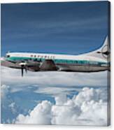 Republic Airlines Convair Cv-580 Among The Clouds Canvas Print
