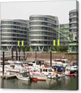 Residential Section, Marina, Duisburg Port Harbour, Rhine River, Ruhr Region, Germany Canvas Print