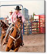 Riders In Action At Bryce Rodeo, Bryce Canvas Print