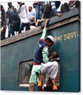 Riding On Train Canvas Print