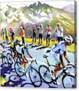 Riding The Alpes In Sun Canvas Print