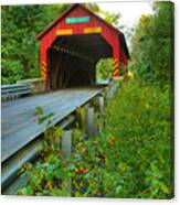 Road Up To The Books Covered Bridge Canvas Print