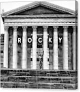 Rocky Balboa On The Art Museum Steps In Black And White Canvas Print