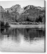 Rocky Mountain Reflections - Estes Park Colorado - Monochrome Canvas Print