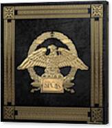 Roman Empire - Gold Roman Imperial Eagle Over Black Velvet Canvas Print