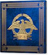 Roman Empire - Gold Roman Imperial Eagle Over Blue Velvet Canvas Print