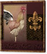 Rooster Ware Burgundy Ii Canvas Print