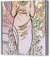 Rose By Alphonse Mucha Canvas Print