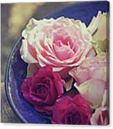 Roses In A Bowl Canvas Print