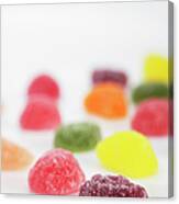 Rows Of Sugared Gumdrops On Paper Canvas Print