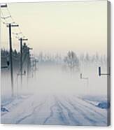 Rural Road In Winter Canvas Print