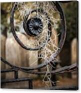 Rusted Cemetery Gate With Spanish Moss Canvas Print