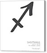 Sagittarius Print - Zodiac Signs Print - Zodiac Posters - Sagittarius Poster - Black And White Canvas Print