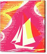 Sailboat At Sea Canvas Print