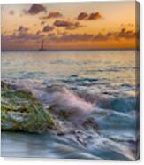 Sailboat In The Sunset At Rainbow Beach Canvas Print