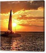 Sailboat Sunset Captiva Island Florida Canvas Print
