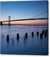 San Francisco Bay Bridge At Blue Hour Canvas Print