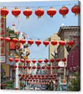 San Francisco Chinatown Lanterns R428 Sq Canvas Print