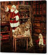 Santas Dogs Canvas Print