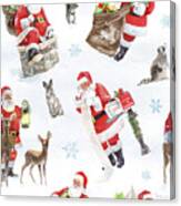 Santas List Pattern Ia Canvas Print