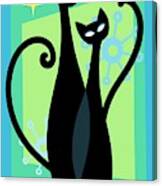 Sassy Sparkling Atomic Age Black Kitschy Cats Canvas Print
