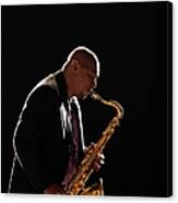 Saxophone Player Performing Canvas Print