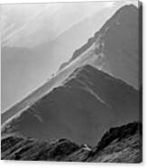 Scenic Black And White Mountain View Canvas Print