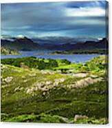 Scenic Coastal Landscape With Remote Village Around Loch Torridon And Loch Shieldaig In Scotland Canvas Print