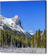 Scenic View Of Snowy Mountain, Canada Canvas Print