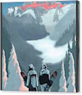 Scenic Vista Snowboarders Canvas Print
