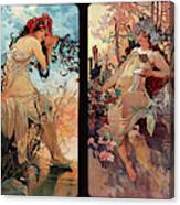 Seasons By Alphonse Mucha Canvas Print
