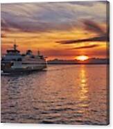Ferry At Sunset #2 Canvas Print