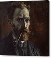 Self-portrait With Pipe, 1886. Artist Canvas Print