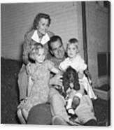 Senator Richard Nixon And Family Relax Canvas Print