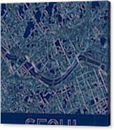 Seoul Blueprint City Map Canvas Print