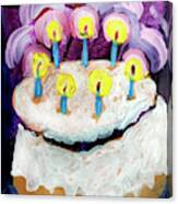 Seven Candle Birthday Cake Canvas Print