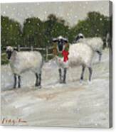 Sheep In Snow Canvas Print