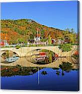 Shelburne Falls Flower Bridge Fall Foliage Canvas Print