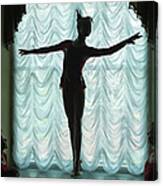 Silhouette Of Ballerina 12-13 On Stage Canvas Print
