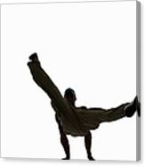 Silhouette Of Male Breakdancer Canvas Print