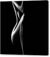 Silhouette Of Nude Woman In Bw Canvas Print