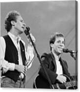 Simon And Garfunkel Performing On Stage Canvas Print