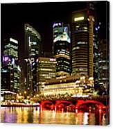 Singapore Skyline By Night Canvas Print