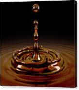 Single Liquid Coffee Drop Splash Canvas Print