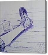 Sketching A Leg Canvas Print
