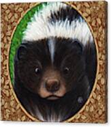 Skunk Portrait - Brown Border Canvas Print